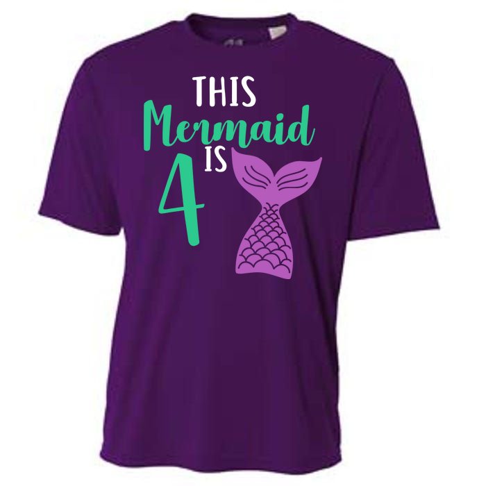 This Mermaid Is 4 Years Old Birthday Cooling Performance Crew T-Shirt