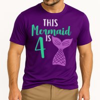 This Mermaid Is 4 Years Old Birthday Cooling Performance Crew T-Shirt