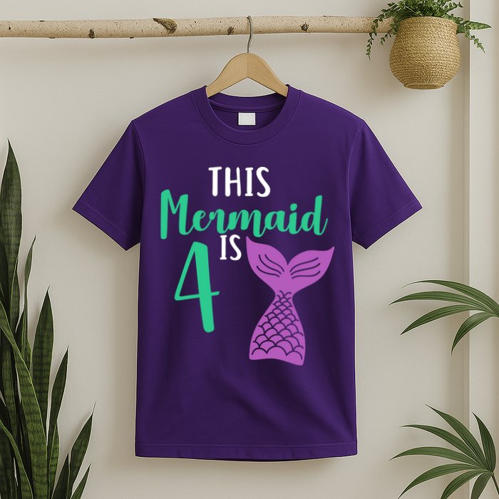 This Mermaid Is 4 Years Old Birthday T-Shirt