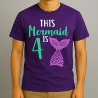 This Mermaid Is 4 Years Old Birthday T-Shirt