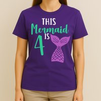 This Mermaid Is 4 Years Old Birthday T-Shirt