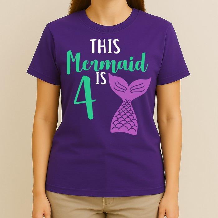 This Mermaid Is 4 Years Old Birthday T-Shirt
