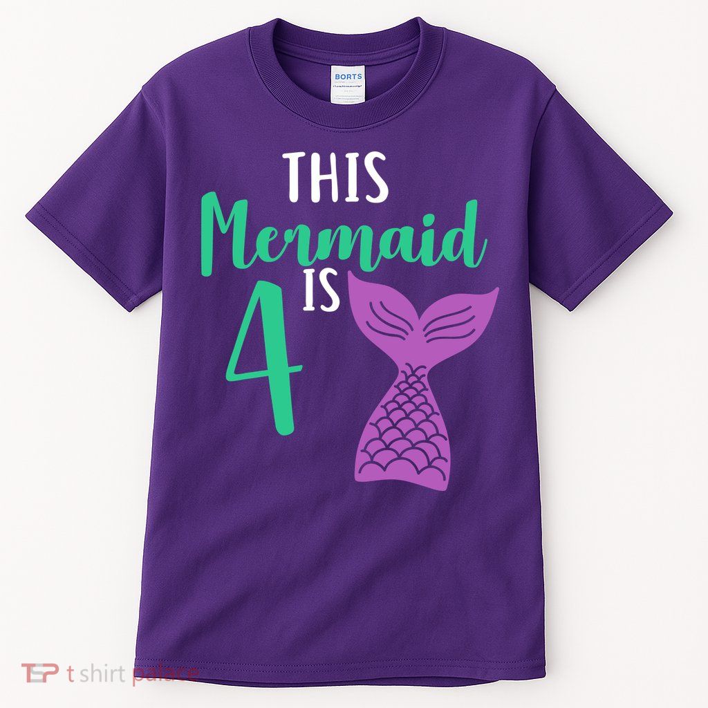 This Mermaid Is 4 Years Old Birthday Tall T-Shirt