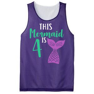 This Mermaid Is 4 Years Old Birthday Mesh Reversible Basketball Jersey Tank