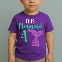 This Mermaid Is 4 Years Old Birthday Toddler T-Shirt