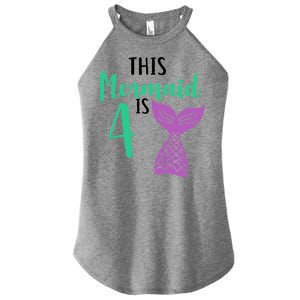 This Mermaid Is 4 Years Old Birthday Women's Perfect Tri Rocker Tank