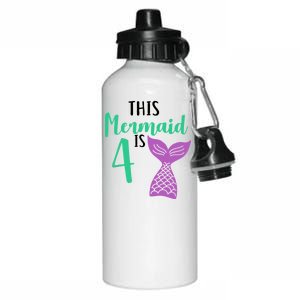 This Mermaid Is 4 Years Old Birthday Aluminum Water Bottle