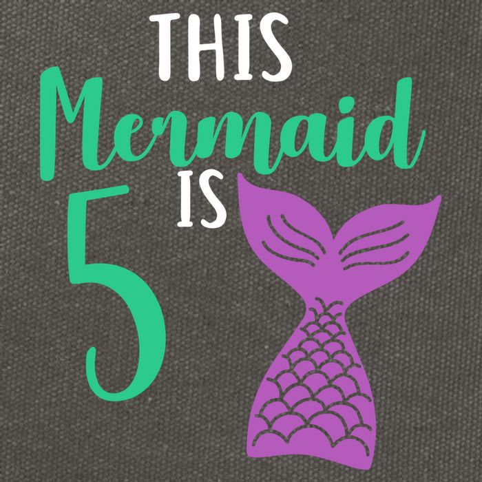 This Mermaid Is 5 Years Old Birthday Cotton Canvas Backpack