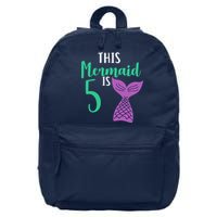 This Mermaid Is 5 Years Old Birthday 16 in Basic Backpack
