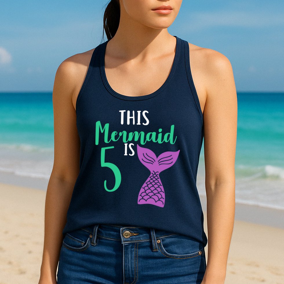 This Mermaid Is 5 Years Old Birthday Womens Tank Top