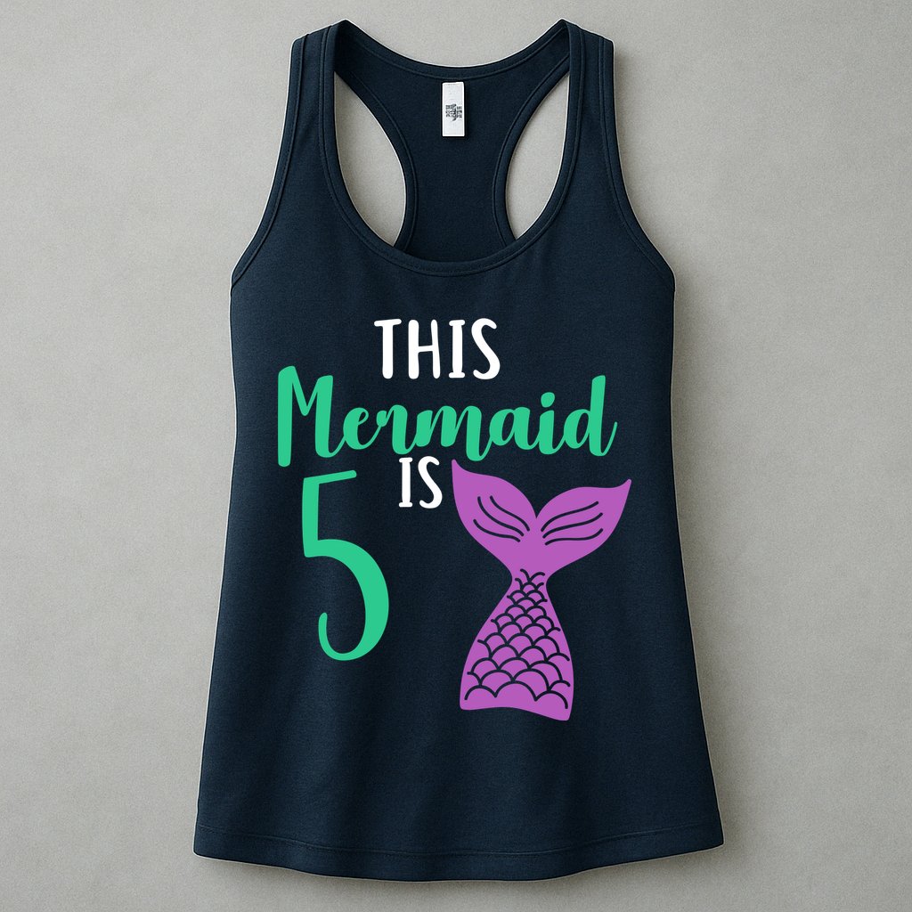This Mermaid Is 5 Years Old Birthday Womens Tank Top