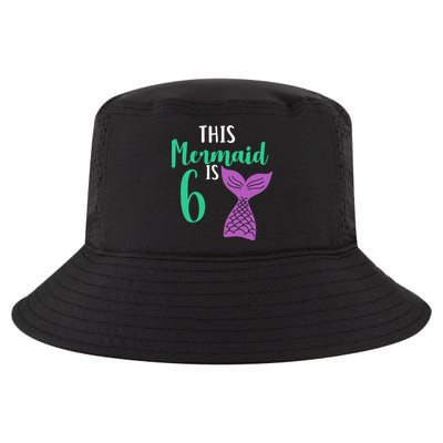 This Mermaid Is 6 Years Old Birthday Cool Comfort Performance Bucket Hat