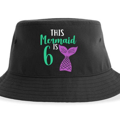This Mermaid Is 6 Years Old Birthday Sustainable Bucket Hat