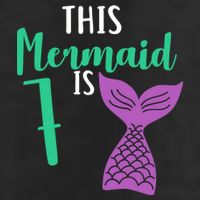 This Mermaid Is 7 Years Old Birthday 7 Panel Mesh Trucker Snapback Hat