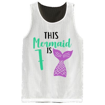 This Mermaid Is 7 Years Old Birthday Mesh Reversible Basketball Jersey Tank