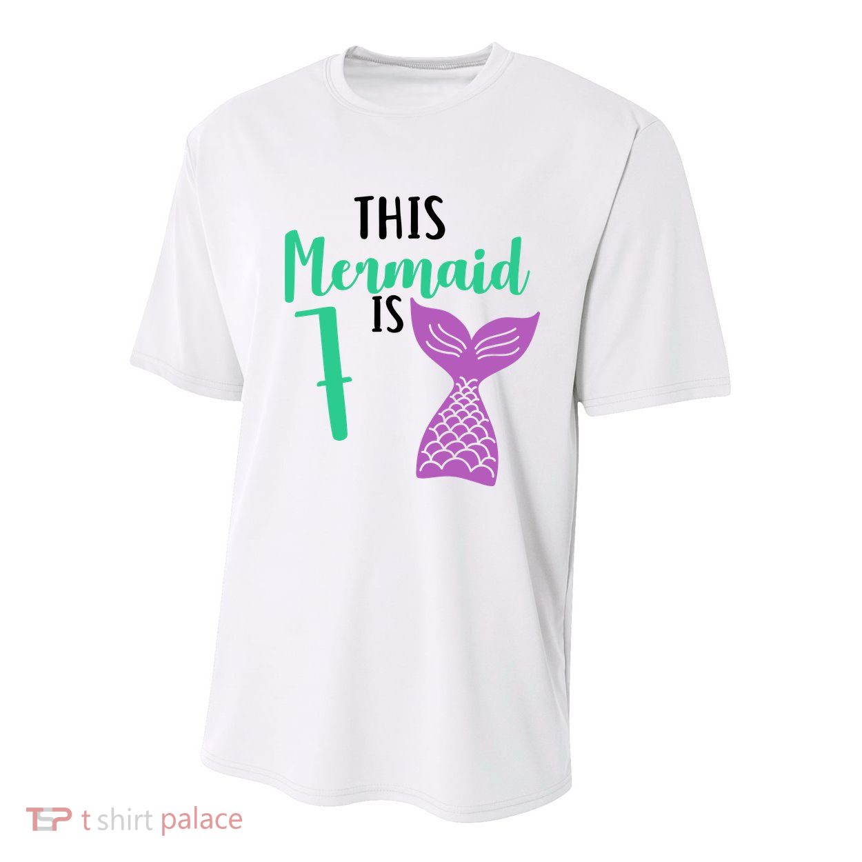 This Mermaid Is 7 Years Old Birthday Youth Performance Sprint T-Shirt