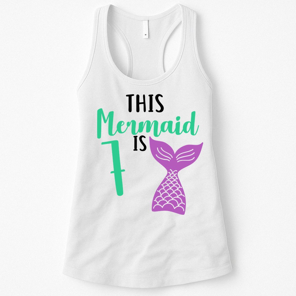 This Mermaid Is 7 Years Old Birthday Womens Tank Top