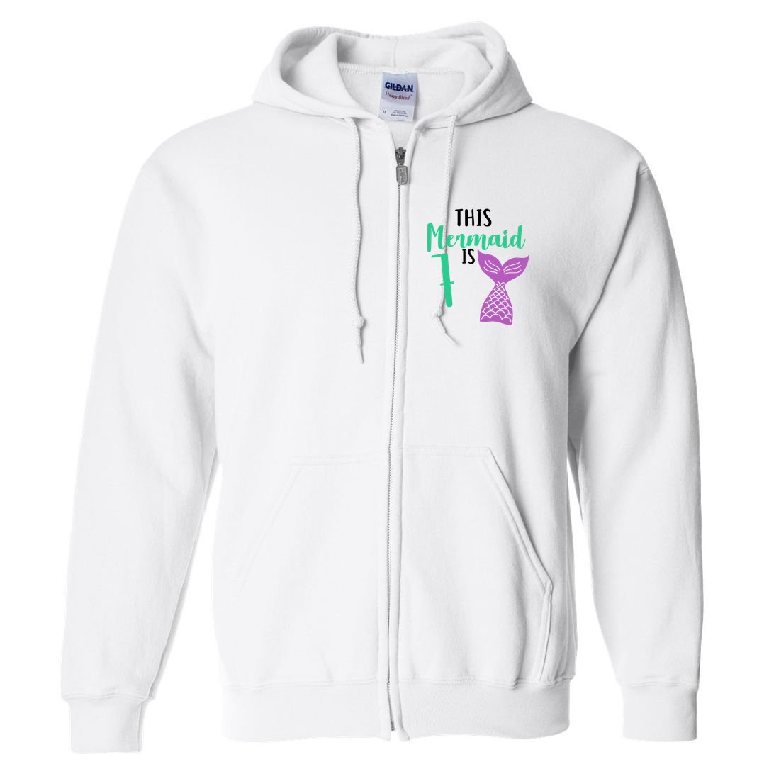 This Mermaid Is 7 Years Old Birthday Full Zip Hoodie