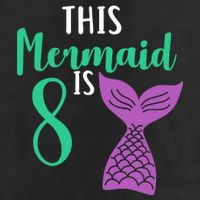This Mermaid Is 8 Years Old Birthday 7 Panel Mesh Trucker Snapback Hat