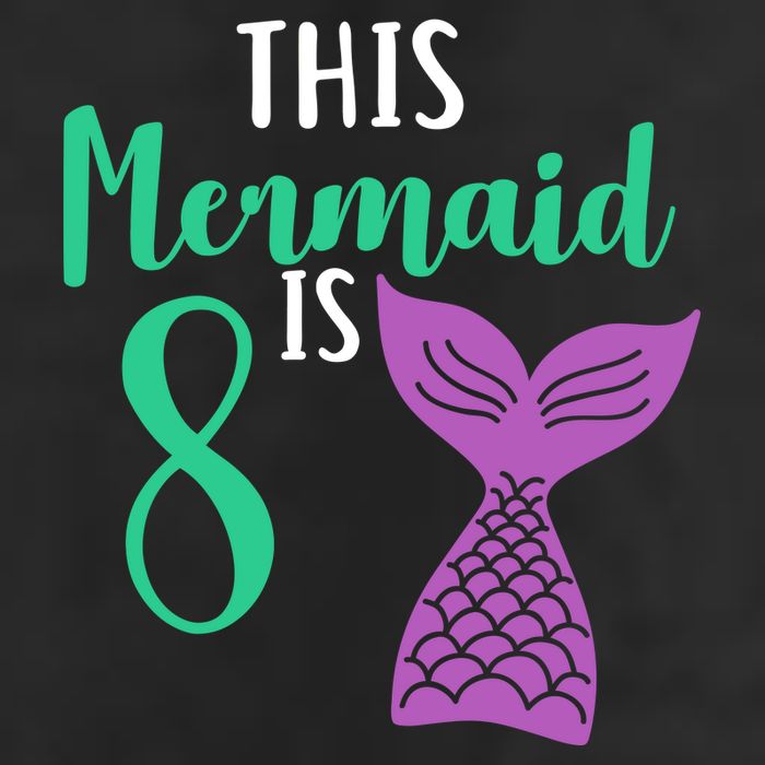 This Mermaid Is 8 Years Old Birthday 7 Panel Mesh Trucker Snapback Hat