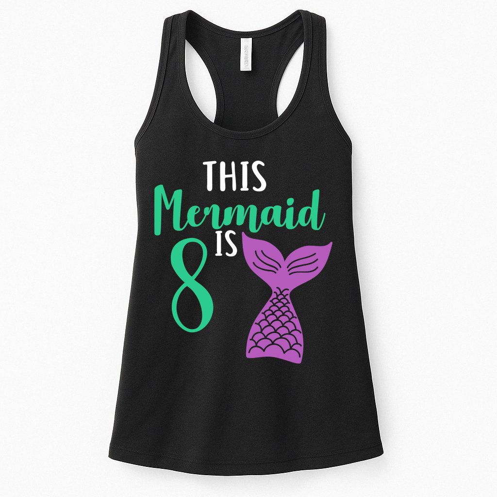 This Mermaid Is 8 Years Old Birthday Womens Tank Top