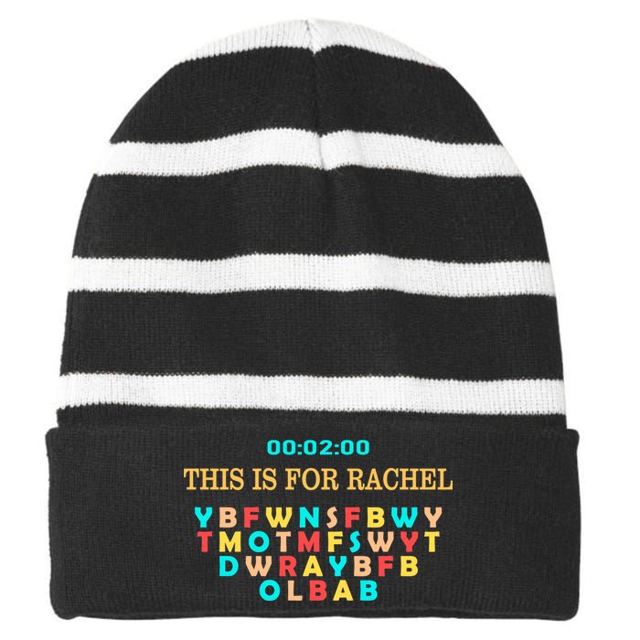 This Message Lasts For Two Minutes Striped Beanie with Solid Band