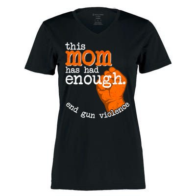 This Mom Has Had Enough End Gun Violence Women's Momentum V-Neck T-Shirt