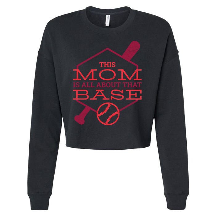 This Mom Is All About That Base Cropped Pullover Crew