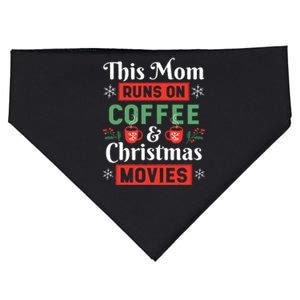 This Mom Runs On Coffee And Christmas Movies USA-Made Doggie Bandana