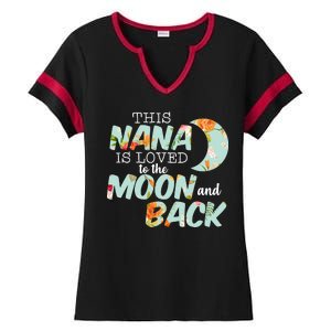 This Nana Is Loved To The Moon And Back Ladies Halftime Notch Neck Tee