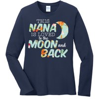 This Nana Is Loved To The Moon And Back Ladies Long Sleeve Shirt