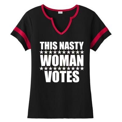 This Nasty Woman Votes Ladies Halftime Notch Neck Tee