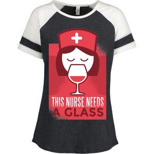 This Nurse Needs A Glass Enza Ladies Jersey Colorblock Tee