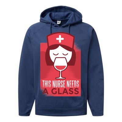 This Nurse Needs A Glass Performance Fleece Hoodie