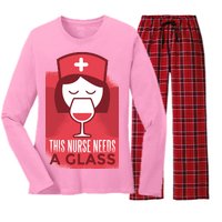 This Nurse Needs A Glass Women's Long Sleeve Flannel Pajama Set 