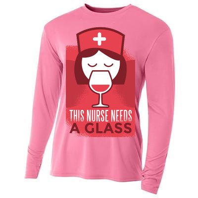 This Nurse Needs A Glass Cooling Performance Long Sleeve Crew