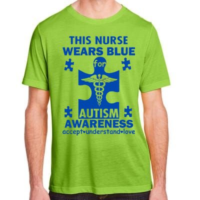 This Nurse Wears Blue For Autism Awareness Adult ChromaSoft Performance T-Shirt