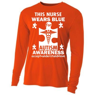 This Nurse Wears Blue For Autism Awareness Cooling Performance Long Sleeve Crew