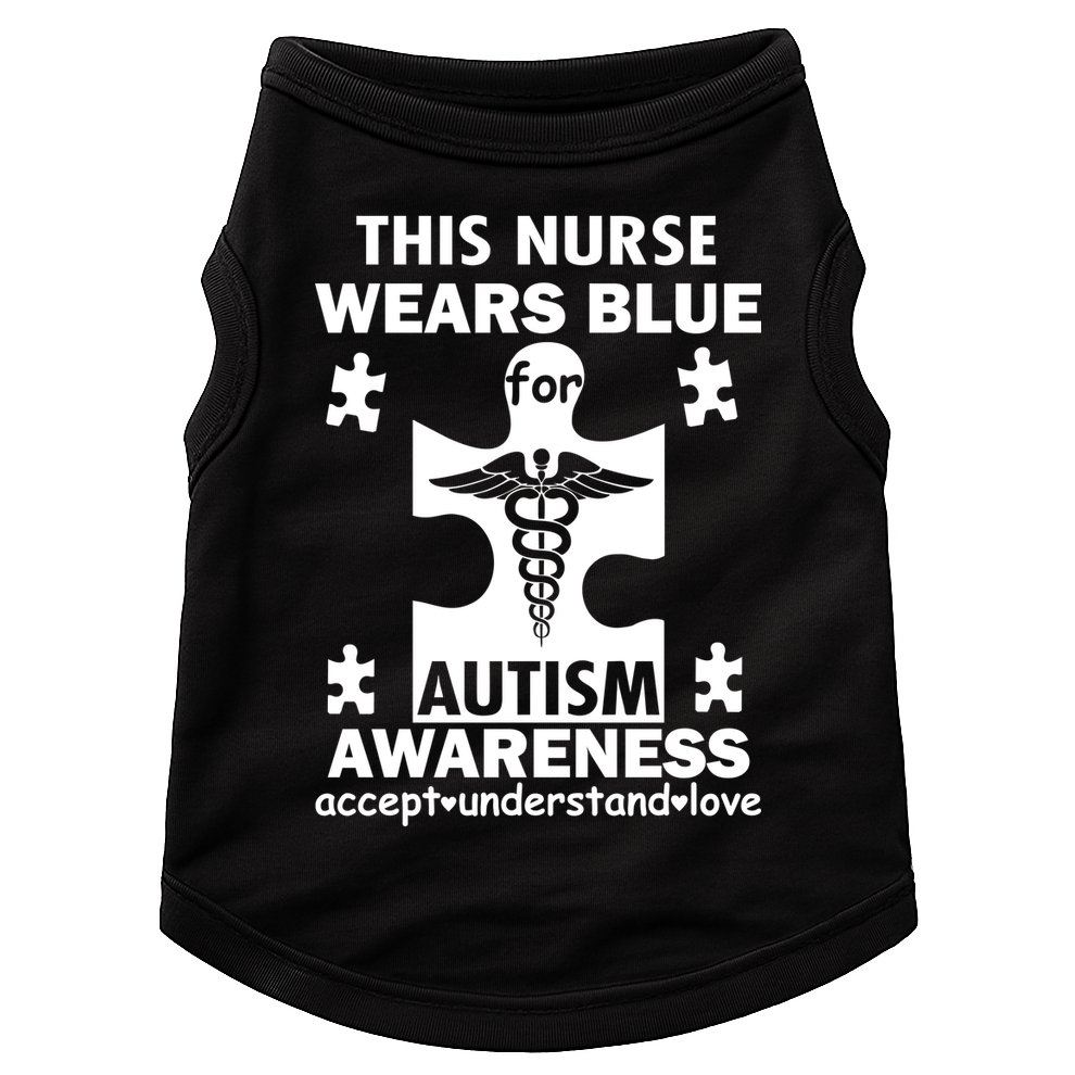 This Nurse Wears Blue For Autism Awareness Doggie Tank
