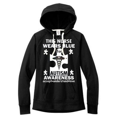 This Nurse Wears Blue For Autism Awareness Women's Fleece Hoodie