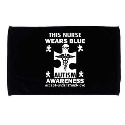 This Nurse Wears Blue For Autism Awareness Microfiber Hand Towel