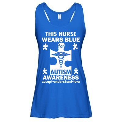 This Nurse Wears Blue For Autism Awareness Ladies Essential Flowy Tank