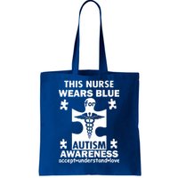 This Nurse Wears Blue For Autism Awareness Tote Bag