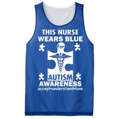 This Nurse Wears Blue For Autism Awareness Mesh Reversible Basketball Jersey Tank