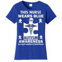 This Nurse Wears Blue For Autism Awareness Women's T-Shirt