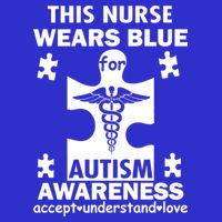 This Nurse Wears Blue For Autism Awareness Womens T-Shirt