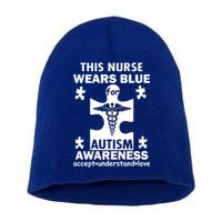 This Nurse Wears Blue For Autism Awareness Short Acrylic Beanie