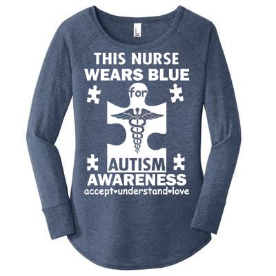 This Nurse Wears Blue For Autism Awareness Women's Perfect Tri Tunic Long Sleeve Shirt