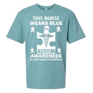 This Nurse Wears Blue For Autism Awareness Sueded Cloud Jersey T-Shirt