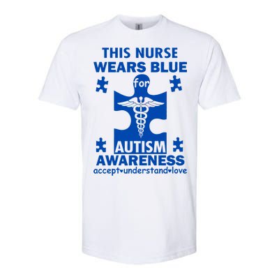 This Nurse Wears Blue For Autism Awareness Softstyle CVC T-Shirt